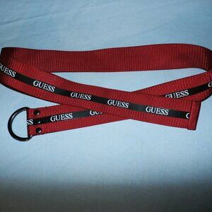 New Red Guess Nylon Belt Signature Belt  w/ D Ring - Size 14